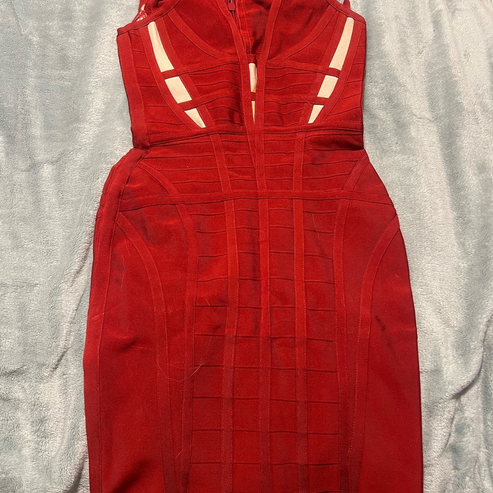 Hot Miami Styles Striking Red Backless Dress